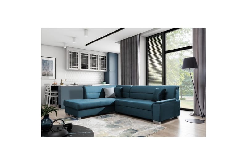 Sektionssofa Eltap Bergen 247x214x83 cm - Monolith 77, Blå, Venstre - Møbler - Sofaer - Sovesofaer