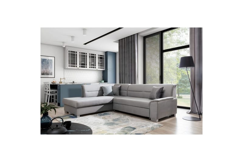 Sektionssofa Eltap Bergen 247x214x83 cm - Monolith 84, Monolith 85, Lys Grå, Grå, Venstre - Møbler - Sofaer - Sovesofaer