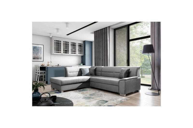 Sektionssofa Eltap Bergen 247x214x83 cm - Monolith 85, Grå, Venstre - Møbler - Sofaer - Sovesofaer