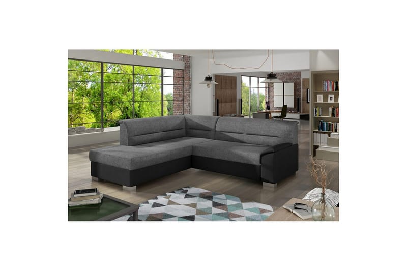 Sektionssofa Eltap Bergen 247x214x83 cm, Sawana 21, Soft 11, Grå, Sort, Venstre