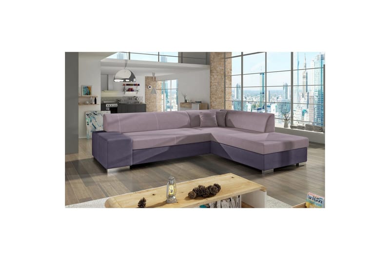 Sektionssofa Eltap Porto 278x217x74 cm - Soro 61, Soro 65, Pink, Lilla, Højre - Møbler - Sofaer - Sovesofaer
