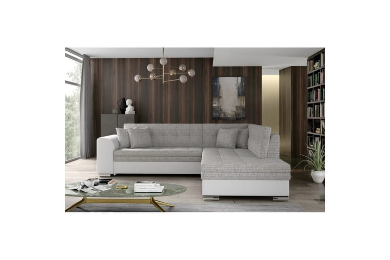 Sektionssofa Eltap Pieretta 260x207x78 cm - Berlin 01, Soft 17, Grå, Hvid, Højre - Møbler - Sofaer - Sovesofaer