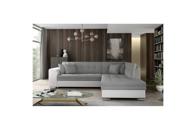 Sektionssofa Eltap Pieretta 260x207x78 cm - Sawana 21, Blød 17, Grå, Hvid, Højre - Møbler - Sofaer - Sovesofaer