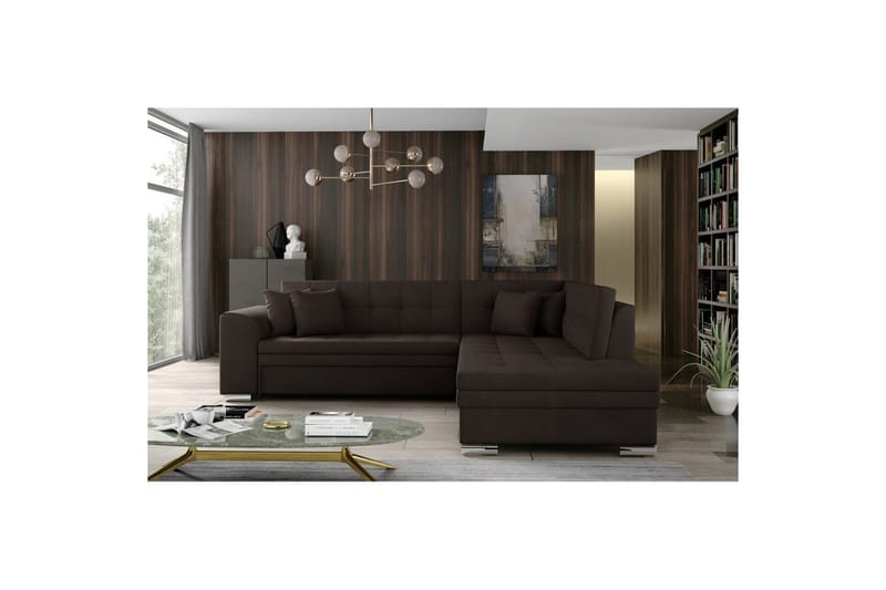 Sektionssofa Eltap Pieretta 260x207x78 cm - Jasmine 29, Brun, Højre - Møbler - Sofaer - Sovesofaer