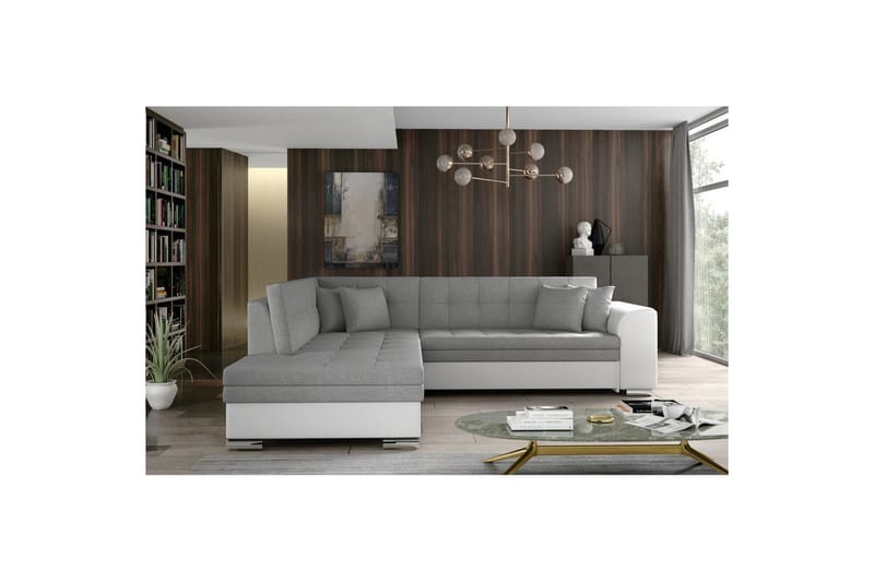Sektionssofa Eltap Pieretta 260x207x78 cm - Sawana 21, Blød 17, Grå, Hvid, Venstre - Møbler - Sofaer - Sovesofaer