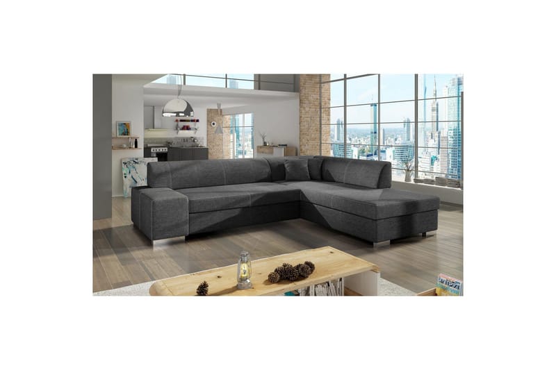 Sektionssofa Eltap Porto 278x217x74 cm - Sawana 05, Grå, Højre - Møbler - Sofaer - Sovesofaer