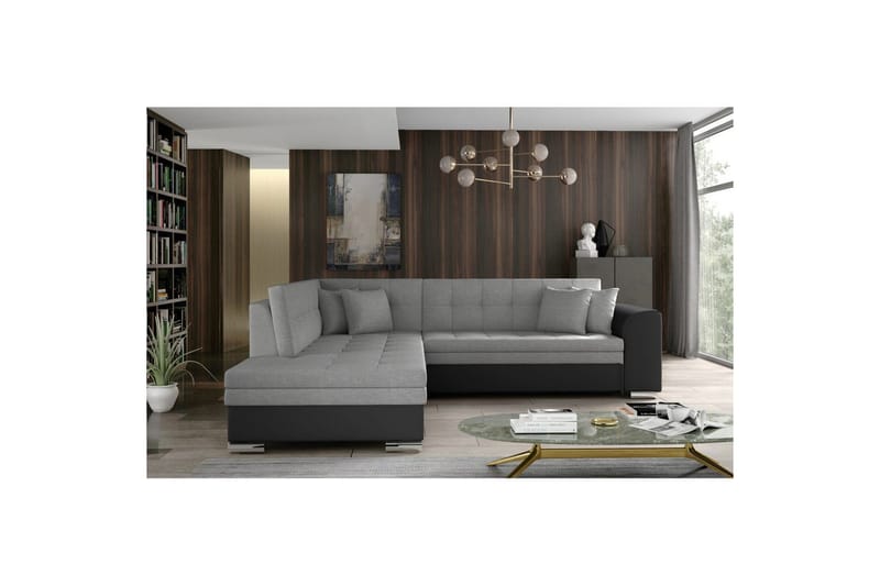 Sektionssofa Eltap Pieretta 260x207x78 cm - Sawana 21, Blød 11, Grå, Sort, Venstre - Møbler - Sofaer - Sovesofaer