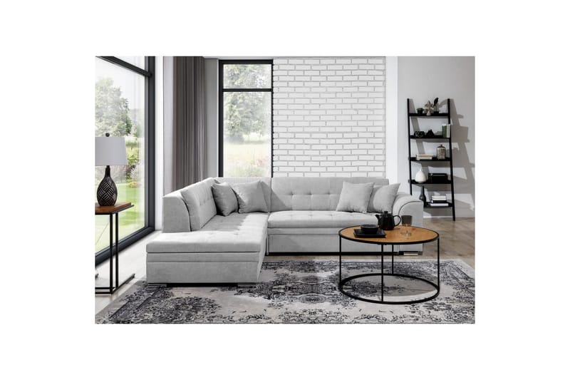 Sektionssofa Eltap Pieretta 260x207x78 cm, Poco 3, Lysegrå, Venstre