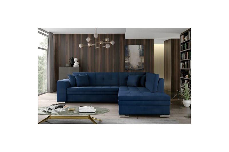 Sektionssofa Eltap Pieretta 260x207x78 cm - Monolith 77, Blå, Højre - Møbler - Sofaer - Sovesofaer