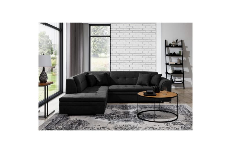 Sektionssofa Eltap Pieretta 260x207x78 cm - Poco 10, Sort, Venstre - Møbler - Sofaer - Sovesofaer