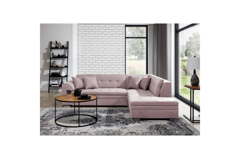 Sektionssofa Eltap Pieretta 260x207x78 cm - Soro 61, Pink, Højre - Møbler - Sofaer - Sovesofaer