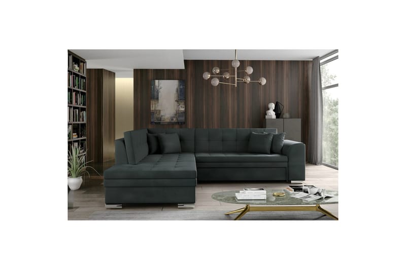Sektionssofa Eltap Pieretta 260x207x78 cm, Monolith 97, Mørkegrå, Venstre