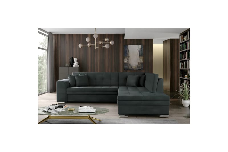 Sektionssofa Eltap Pieretta 260x207x78 cm - Monolith 97, Mørkegrå, Højre - Møbler - Sofaer - Sovesofaer