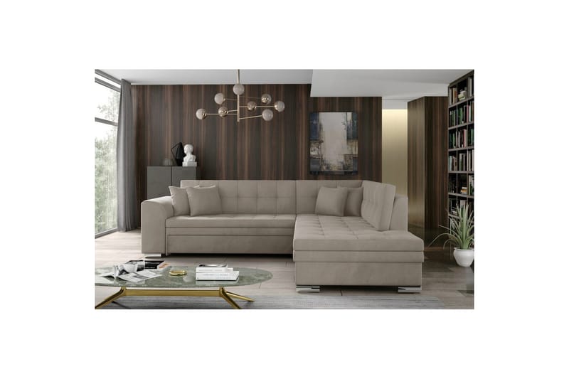Sektionssofa Eltap Pieretta 260x207x78 cm - Paros 02, Beige, Højre - Møbler - Sofaer - Sovesofaer