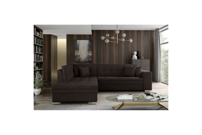Sektionssofa Eltap Pieretta 260x207x78 cm - Jasmine 29, Brun, Venstre - Møbler - Sofaer - Sovesofaer