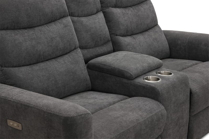 Shano Reclinersofa 2-personers Elektrisk - Grå - Møbler - Sofaer - Recliner sofaer - 2 personers biografsofa & reclinersofa