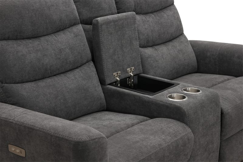 Shano Reclinersofa 2-personers Elektrisk - Grå - Møbler - Sofaer - Recliner sofaer - 2 personers biografsofa & reclinersofa