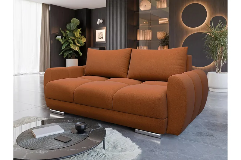 Simerly 3-personers Sofa 186 cm i Bouclé - Terrakotta - Møbler - Sofaer - 3 personers sofa