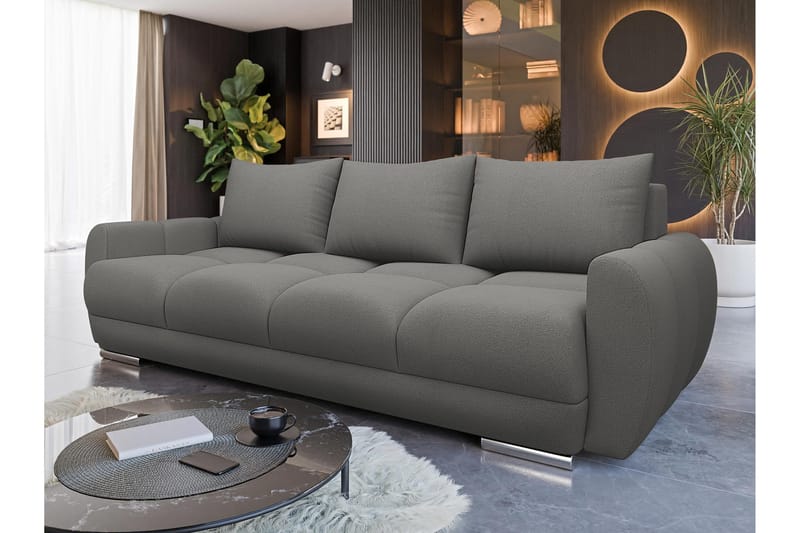 Simerly 3-personers Sovesofa 234 cm med Opbevaring i Plys - Grå - Møbler - Sofaer - 3 personers sofa