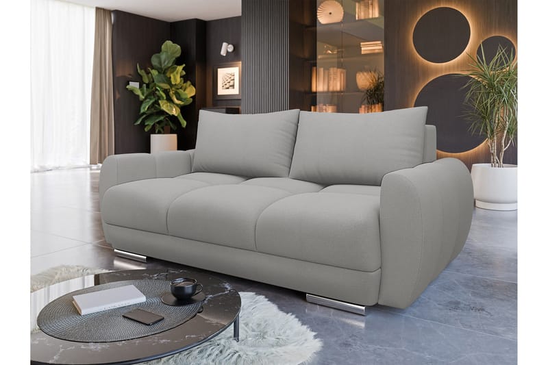 Simerly 3-personers Sofa 186 cm i Plys - Grå - Møbler - Sofaer - 3 personers sofa
