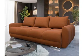 Simerly 3-personers Sovesofa 234 cm med Opbevaring i Plys - Orange - Møbler - Sofaer - 3 personers sofa