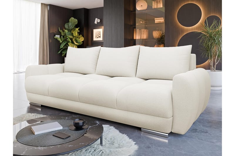 Simerly Sofa 3-personers i Plys - Lysegrå - Møbler - Sofaer - 3 personers sofa