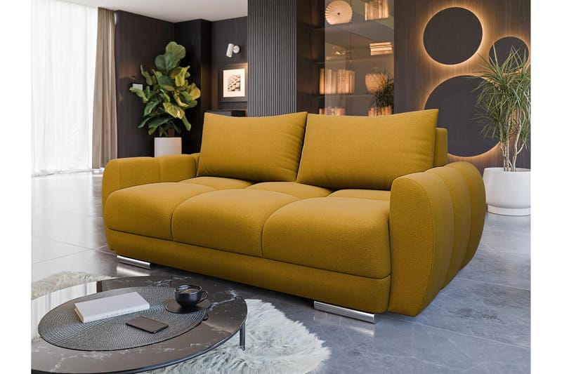 Simerly Sofa 3-personers i Plys - Gul - Møbler - Sofaer - 3 personers sofa