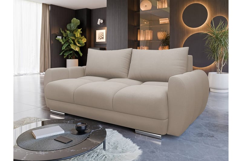 Simerly Sofa 3-personers i Plys - Beige - Møbler - Sofaer - 3 personers sofa