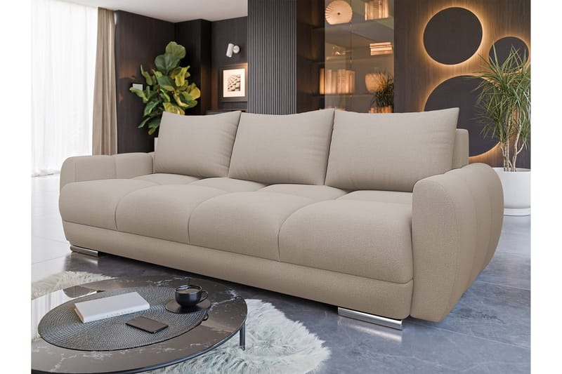 Simerly Sofa 3-personers i Plys - Beige - Møbler - Sofaer - 3 personers sofa