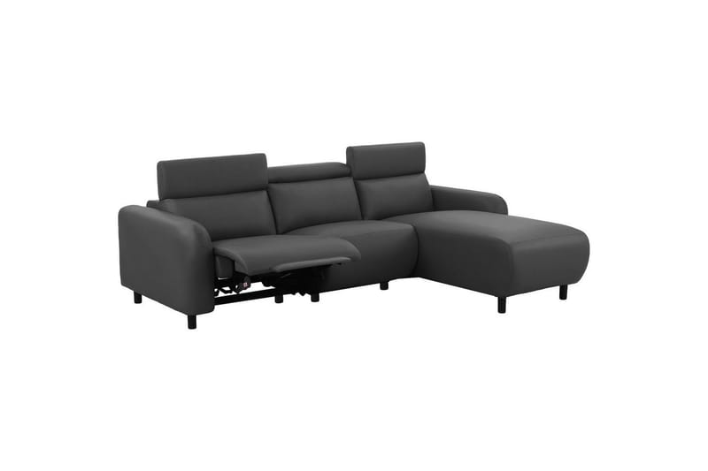 Skaane 3-personers Højre L-formet Hjørnesofa med Recliner i Kunstlæder - Grå - Møbler - Sofaer - Recliner sofaer