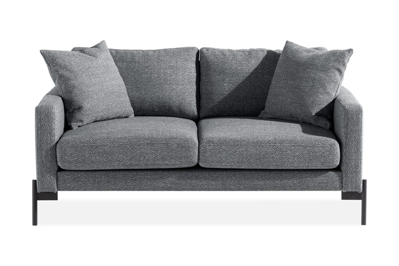 Skonsam 2-personers Sofa med Pyntepuder - Mørkegrå - 2 personers sofa