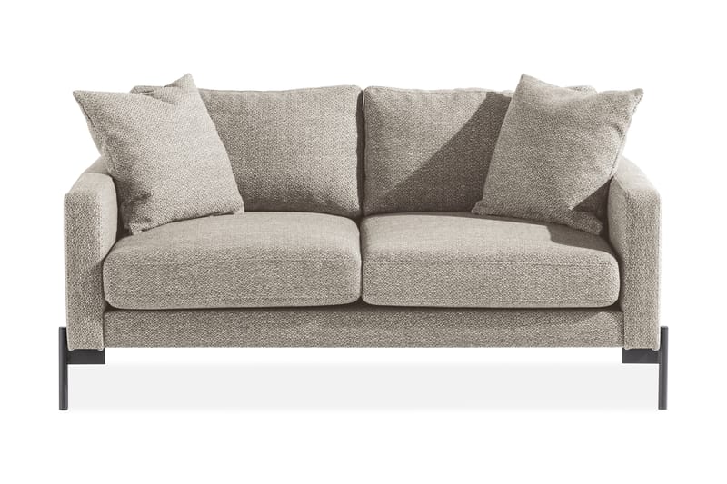 Skonsam 2-personers Sofa med Pyntepuder - Beige - 2 personers sofa