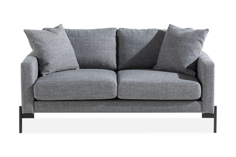 Skonsam 2-personers Sofa med Pyntepuder - Grå - 2 personers sofa