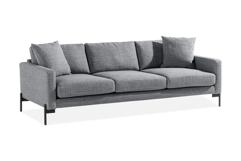 Skonsam 3-personers Sofa med Pyntepuder - Mørkegrå - 3 personers sofa
