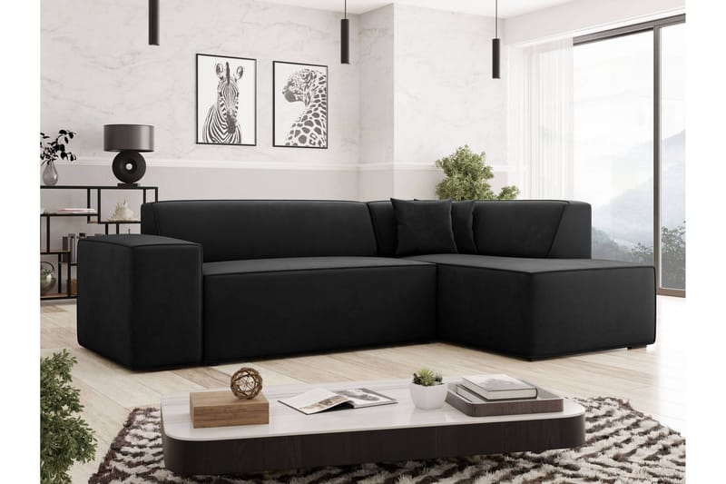 Slucajno Sofa Med Chaiselong 4-Personers - Sort - Møbler - Sofaer - Sofa med chaiselong