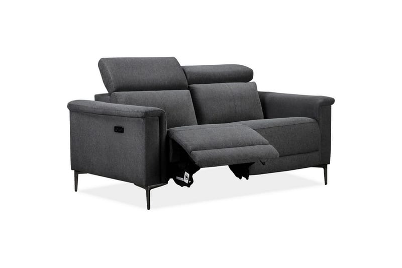 Sofa 2-sæders Lund Antracit, Belfast stof, Elektrisk hvilestol - Antracit, Belfast stof, Elektrisk hvilestol - Møbler - Sofaer - Recliner sofaer - 2 personers biografsofa & reclinersofa