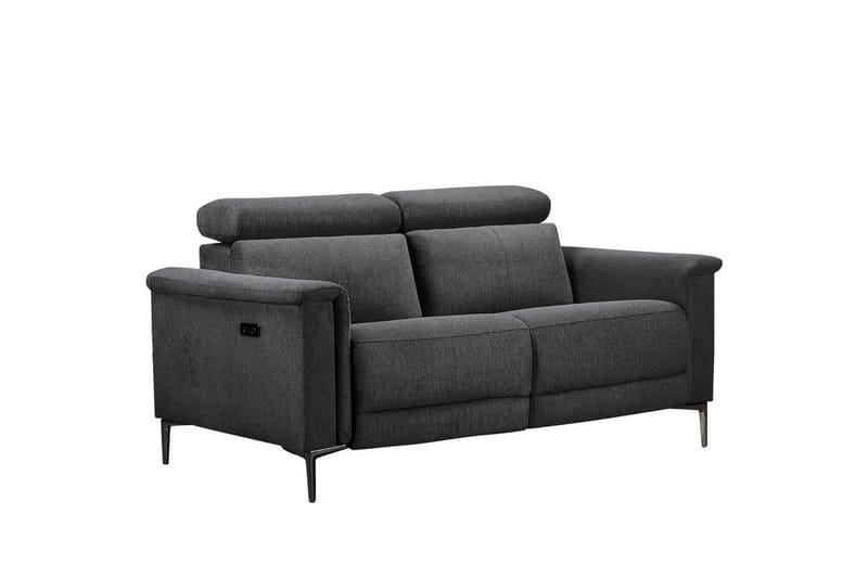 Sofa 2-sæders Lund Antracit, Belfast stof, Elektrisk hvilestol - Antracit, Belfast stof, Elektrisk hvilestol - Møbler - Sofaer - Recliner sofaer