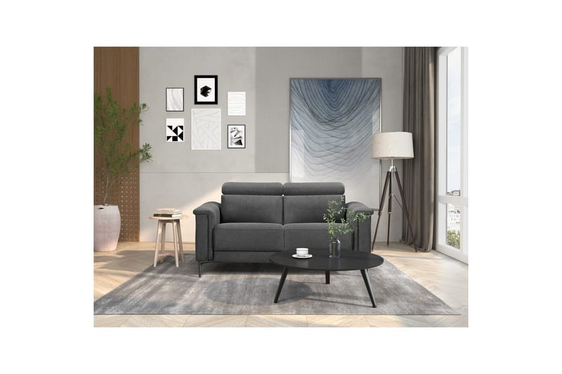 Sofa 2-sæders Lund Antracit, Belfast stof, Elektrisk hvilestol - Antracit, Belfast stof, Elektrisk hvilestol - Møbler - Sofaer - Recliner sofaer - 2 personers biografsofa & reclinersofa