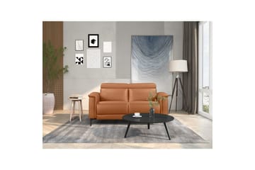 Sofa 2-sæders Lund Cognac, Læder/PU, Elektrisk hvilestol - Cognac, Læder/PU, Elektrisk hvilestol - Møbler - Sofaer - Lædersofaer