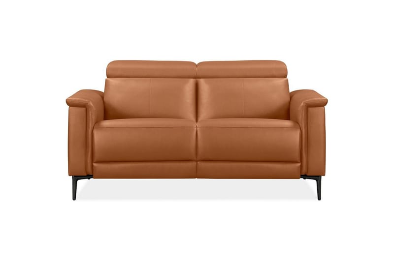 Sofa 2-sæders Lund Cognac, Læder/PU, Manuel liggestol - Cognac, Læder/PU, Manuel liggestol - Møbler - Sofaer - Lædersofaer