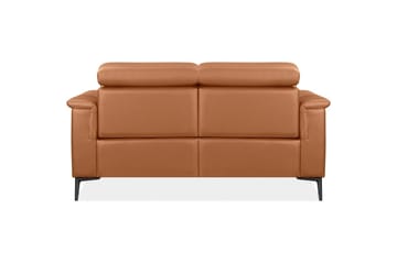 Sofa 2-sæders Lund Cognac, Læder/PU, Manuel liggestol - Cognac, Læder/PU, Manuel liggestol - Møbler - Sofaer - Lædersofaer