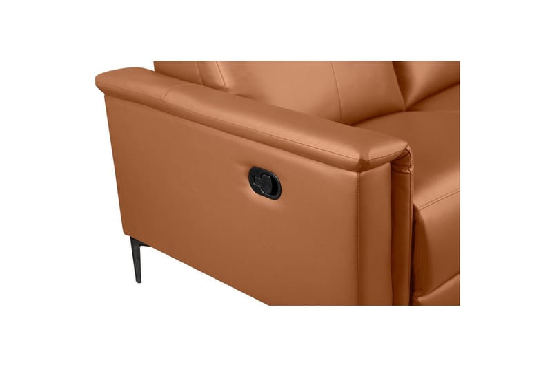 Sofa 2-sæders Lund Cognac, Læder/PU, Manuel liggestol - Cognac, Læder/PU, Manuel liggestol - Møbler - Sofaer - Lædersofaer
