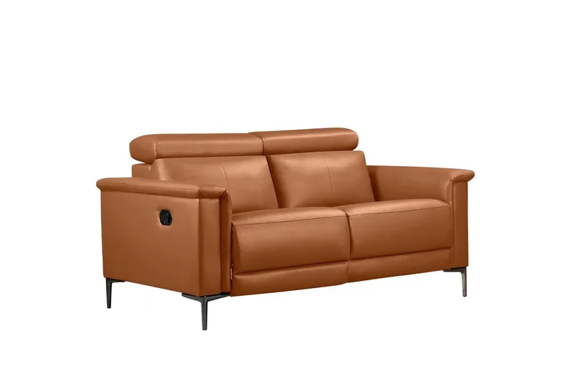 Sofa 2-sæders Lund Cognac, Læder/PU, Manuel liggestol, Cognac, L æder/PU, Manuel liggestol