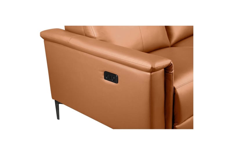 Sofa 2-sæders Lund Cognac, PU, Elektrisk hvilestol - Cognac, PU, Elektrisk hvilestol - Møbler - Sofaer - Recliner sofaer - 2 personers biografsofa & reclinersofa