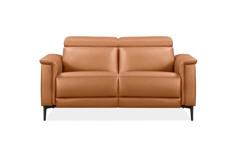 Sofa 2-sæders Lund Cognac, PU, Manuel liggestol - Cognac, PU, Manuel liggestol - Møbler - Sofaer - Lædersofaer