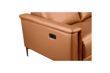 Sofa 2-sæders Lund Cognac, PU, Elektrisk hvilestol - Cognac, PU, Elektrisk hvilestol - Møbler - Sofaer - Lædersofaer