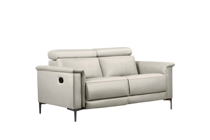 Sofa 2-sæders Lund Creme, Læder/PU, Manuel liggestol - Creme, Læder/PU, Manuel liggestol - Møbler - Sofaer - Lædersofaer