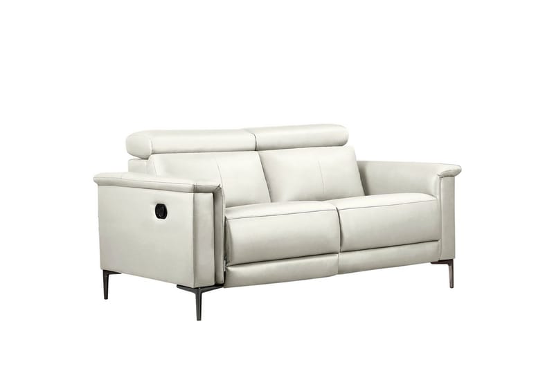 Sofa 2-sæders Lund Creme, PU, Manuel liggestol - Creme, PU, Manuel liggestol - Møbler - Sofaer - Recliner sofaer - 2 personers biografsofa & reclinersofa