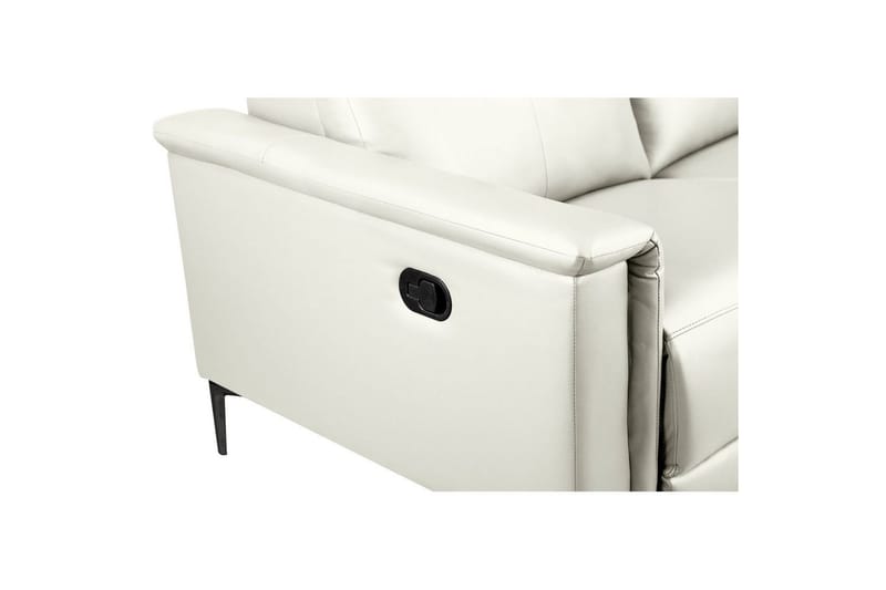 Sofa 2-sæders Lund Creme, PU, Manuel liggestol - Creme, PU, Manuel liggestol - Møbler - Sofaer - Recliner sofaer - 2 personers biografsofa & reclinersofa