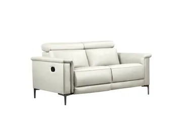 Sofa 2-sæders Lund Creme, PU, Manuel liggestol